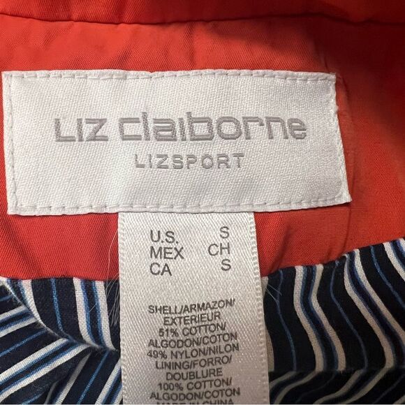 Liz Claiborne orange rain jacket with snap closures Sz S - Picture 7 of 8